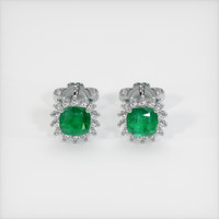 Emerald Earrings 1.61 Ct.Tw.Total Carat Weight, Platinum 950 Preview