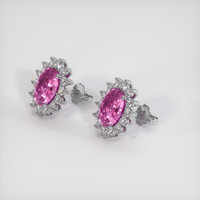 4.33 Ct.Tw. Purplish Pink Sapphire Earrings, Platinum 950 3