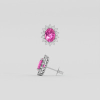 <span>2.57</span> <span class="tooltip-light">Ct.Tw.<span class="tooltiptext">Total Carat Weight</span></span> Pink Sapphire Earrings, Platinum 950 2