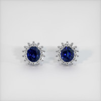 1.81 Ct.Tw. Blue Sapphire Earrings, Platinum 950 1