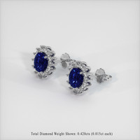1.81 Ct.Tw. Blue Sapphire Earrings, Platinum 950 2