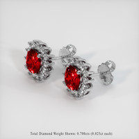 <span>1.24</span>&nbsp;<span class="tooltip-light">Ct.Tw.<span class="tooltiptext">Total Carat Weight</span></span> Ruby Earrings, Platinum 950 2