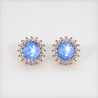 <span>6.00</span> <span class="tooltip-light">Ct.Tw.<span class="tooltiptext">Total Carat Weight</span></span> Blue Sapphire Earrings, 14K Rose Gold 1