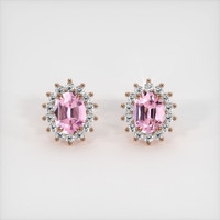 2.08 Ct.Tw. Gemstone Earrings, 14K Rose Gold 1