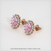 2.08 Ct.Tw. Gemstone Earrings, 14K Rose Gold 2