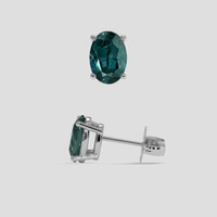 <span>1.30</span> <span class="tooltip-light">Ct.Tw.<span class="tooltiptext">Total Carat Weight</span></span> Alexandrite Earrings, 14K White Gold 2