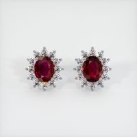 <span>3.21</span>&nbsp;<span class="tooltip-light">Ct.Tw.<span class="tooltiptext">Total Carat Weight</span></span> Ruby Earrings, 14K White Gold 1