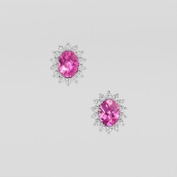 <span>2.57</span> <span class="tooltip-light">Ct.Tw.<span class="tooltiptext">Total Carat Weight</span></span> Pink Sapphire Earrings, 14K White Gold 1