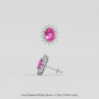 <span>2.57</span> <span class="tooltip-light">Ct.Tw.<span class="tooltiptext">Total Carat Weight</span></span> Pink Sapphire Earrings, 14K White Gold 2