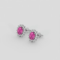 <span>2.57</span> <span class="tooltip-light">Ct.Tw.<span class="tooltiptext">Total Carat Weight</span></span> Pink Sapphire Earrings, 14K White Gold 3