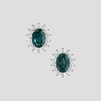 <span>1.30</span> <span class="tooltip-light">Ct.Tw.<span class="tooltiptext">Total Carat Weight</span></span> Alexandrite Earrings, 18K White Gold 1