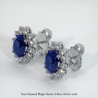 <span>4.00</span>&nbsp;<span class="tooltip-light">Ct.Tw.<span class="tooltiptext">Total Carat Weight</span></span> Sapphire Earrings, 18K White Gold 2