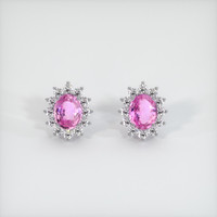 <span>5.03</span>&nbsp;<span class="tooltip-light">Ct.Tw.<span class="tooltiptext">Total Carat Weight</span></span> Sapphire Earrings, 18K White Gold 1
