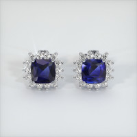 <span>1.90</span>&nbsp;<span class="tooltip-light">Ct.Tw.<span class="tooltiptext">Total Carat Weight</span></span> Sapphire Earrings, 18K White Gold 1