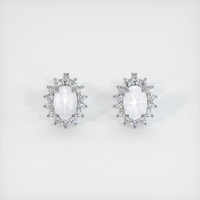<span>4.32</span> <span class="tooltip-light">Ct.Tw.<span class="tooltiptext">Total Carat Weight</span></span> White Sapphire Earrings, 18K White Gold 1