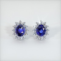 <span>2.40</span>&nbsp;<span class="tooltip-light">Ct.Tw.<span class="tooltiptext">Total Carat Weight</span></span> Sapphire Earrings, 18K White Gold 1