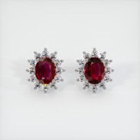 <span>1.68</span>&nbsp;<span class="tooltip-light">Ct.Tw.<span class="tooltiptext">Total Carat Weight</span></span> Ruby Earrings, 18K White Gold 1