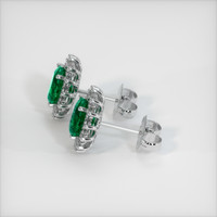 2.64 Ct.Tw. Emerald Earrings, 18K White Gold 3