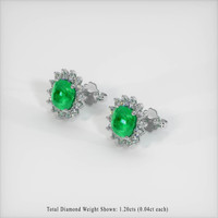 Emerald Earrings 5.37 Ct.Tw.Total Carat Weight, 18K White Gold Preview