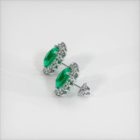 <span>2.46</span>&nbsp;<span class="tooltip-light">Ct.Tw.<span class="tooltiptext">Total Carat Weight</span></span> Emerald Earrings, 18K White Gold 3