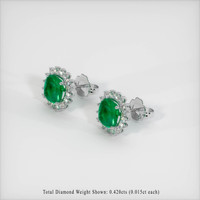 <span>1.45</span>&nbsp;<span class="tooltip-light">Ct.Tw.<span class="tooltiptext">Total Carat Weight</span></span> Emerald Earrings, 18K White Gold 2