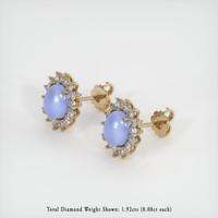 <span>10.77</span>&nbsp;<span class="tooltip-light">Ct.Tw.<span class="tooltiptext">Total Carat Weight</span></span> Purplish Blue Sapphire Earrings, 14K Yellow Gold 4