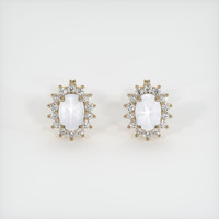<span>4.32</span>&nbsp;<span class="tooltip-light">Ct.Tw.<span class="tooltiptext">Total Carat Weight</span></span> White Sapphire Earrings, 14K Yellow Gold 1