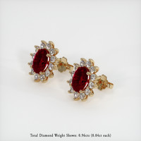 3.21 Ct.Tw. Ruby Earrings, 14K Yellow Gold 2