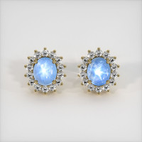 <span>12.29</span>&nbsp;<span class="tooltip-light">Ct.Tw.<span class="tooltiptext">Total Carat Weight</span></span> Blue Sapphire Earrings, 14K Yellow Gold 1