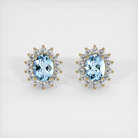 2.95 Ct.Tw. Gemstone Earrings, 14K Yellow Gold 1