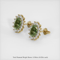 1.59 Ct.Tw. Bluish Green Sapphire Earrings, 14K Yellow Gold 2