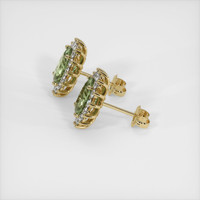 1.59 Ct.Tw. Bluish Green Sapphire Earrings, 14K Yellow Gold 3