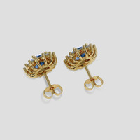<span>4.10</span> <span class="tooltip-light">Ct.Tw.<span class="tooltiptext">Total Carat Weight</span></span> Blue Sapphire Earrings, 14K Yellow Gold 4