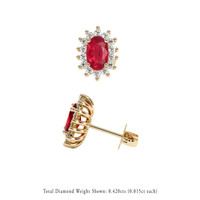 1.01 Ct.Tw. Ruby Earrings, 14K Yellow Gold 2