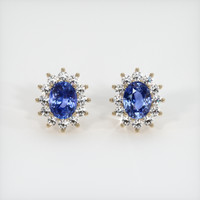 <span>4.00</span>&nbsp;<span class="tooltip-light">Ct.Tw.<span class="tooltiptext">Total Carat Weight</span></span> Sapphire Earrings, 18K Yellow Gold 1