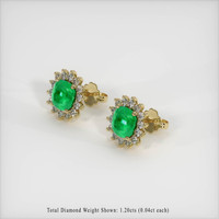 Emerald Earrings 5.37 Ct.Tw.Total Carat Weight, 18K Yellow Gold Preview