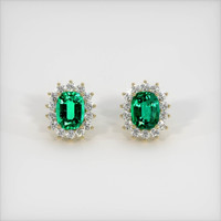 <span>2.46</span>&nbsp;<span class="tooltip-light">Ct.Tw.<span class="tooltiptext">Total Carat Weight</span></span> Emerald Earrings, 18K Yellow Gold 1