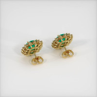 <span>2.46</span>&nbsp;<span class="tooltip-light">Ct.Tw.<span class="tooltiptext">Total Carat Weight</span></span> Emerald Earrings, 18K Yellow Gold 4