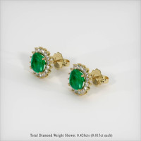 <span>1.45</span>&nbsp;<span class="tooltip-light">Ct.Tw.<span class="tooltiptext">Total Carat Weight</span></span> Emerald Earrings, 18K Yellow Gold 2