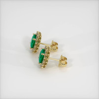 1.45 Ct.Tw. Emerald Earrings, 18K Yellow Gold 3