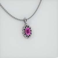 1.06 Ct. Pink Sapphire Pendant, 14K White Gold 2