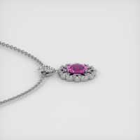 1.06 Ct. Pink Sapphire Pendant, 14K White Gold 3