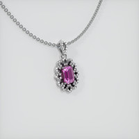 0.63 Ct. Pink Sapphire Pendant, 14K White Gold 2