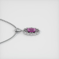 0.63 Ct. Pink Sapphire Pendant, 14K White Gold 3