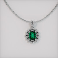 1.90 Ct. Emerald  Pendant - 18K White Gold