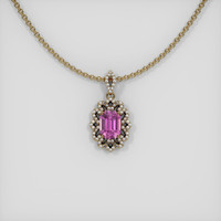 1.06 Ct. Pink Sapphire Pendant, 14K Yellow Gold 1