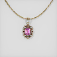 0.63 Ct. Sapphire Pendant, 14K Yellow Gold 1