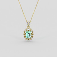 3.42 Ct. Emerald Pendant, 18K Yellow Gold 1