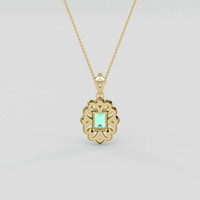 3.42 Ct. Emerald Pendant, 18K Yellow Gold 4