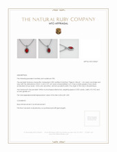 Ruby Pendant 1.54 Ct., Platinum 950 Appraisal